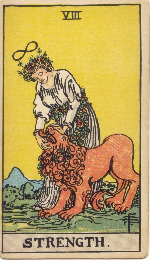 Carta A Força do baralho Rider-Waite-Smith
