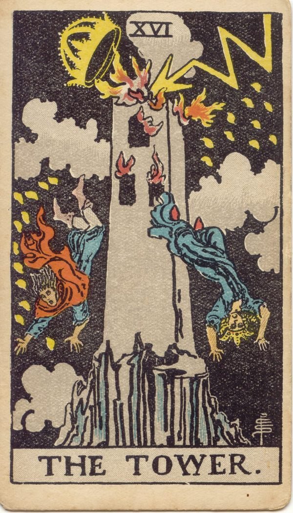 Carta A Torre do baralho Rider-Waite-Smith