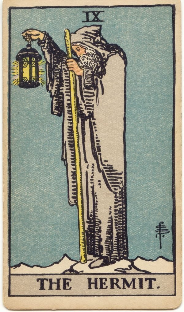 Carta O Eremita do baralho Rider-Waite-Smith