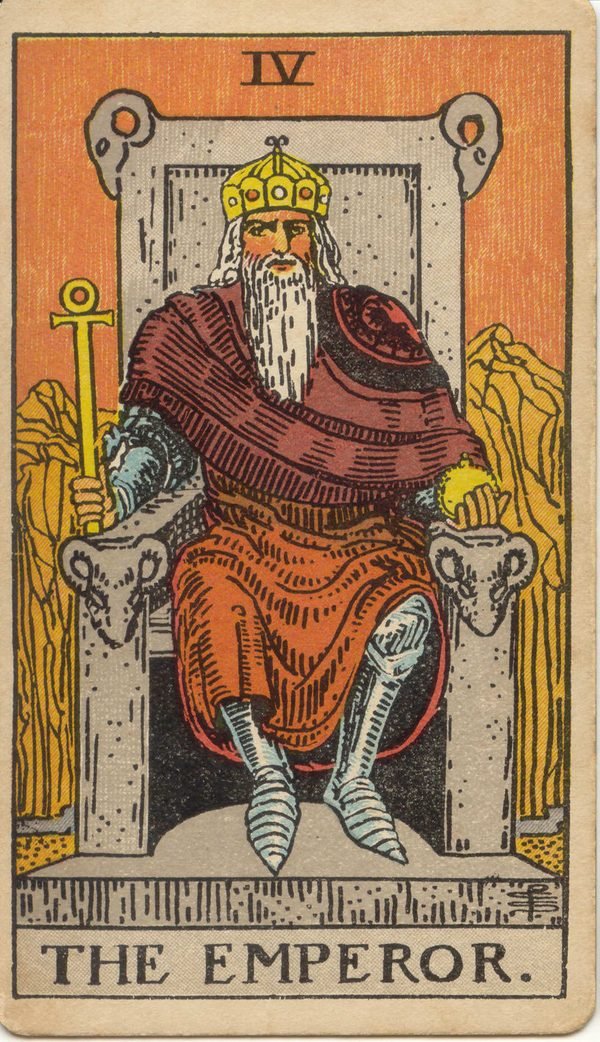 Carta O Imperador do baralho Rider-Waite-Smith