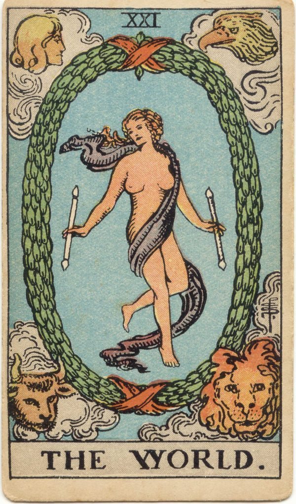 Carta O Mundo do baralho Rider-Waite-Smith