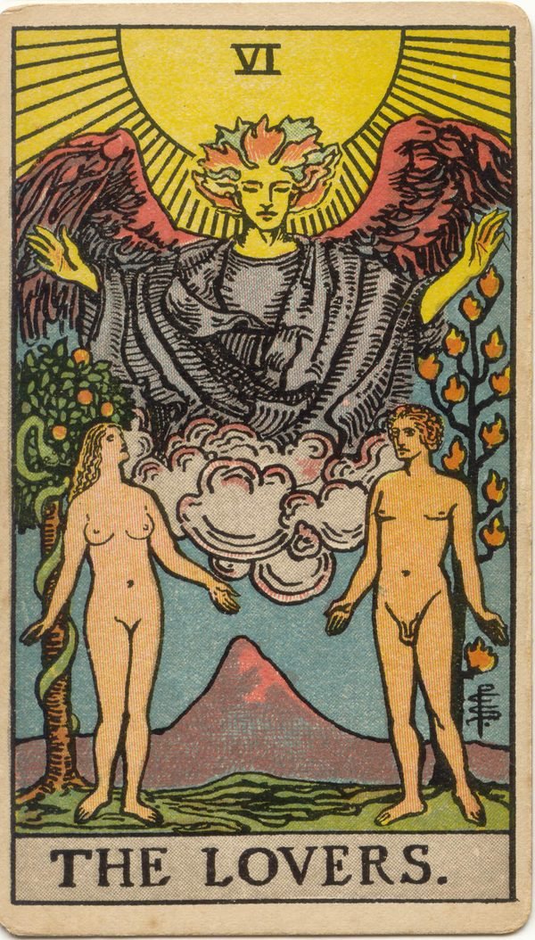 Carta Os Enamorados do baralho Rider-Waite-Smith